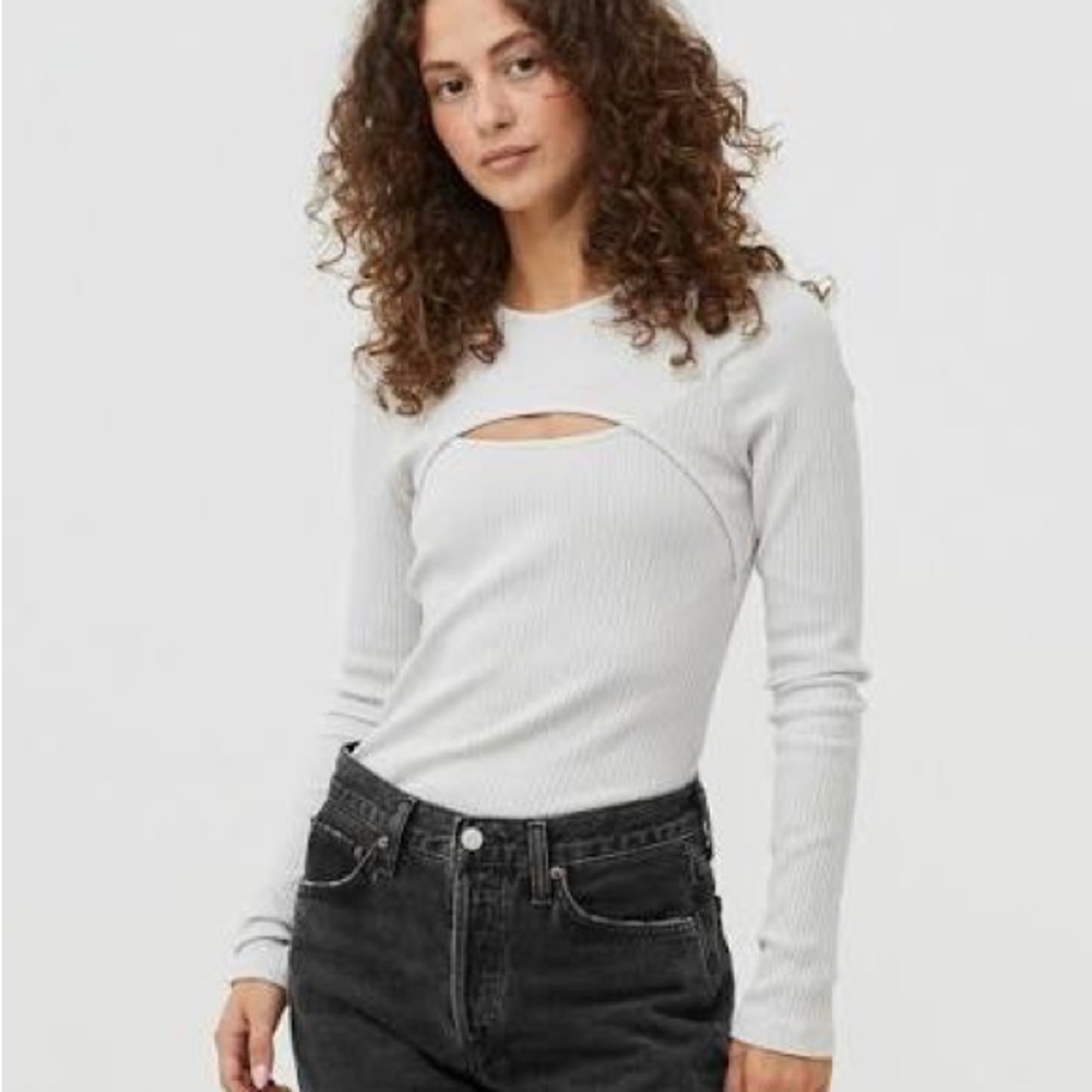 Agolde ribbed cut out top